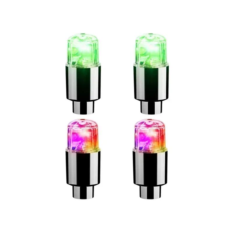 2/4/8pcs LED Tire Valve Stem Caps Neon Light Waterproof Wheel Spoke Lights LED Tire Lamp for Motorcycle Bicycle Car Accessories