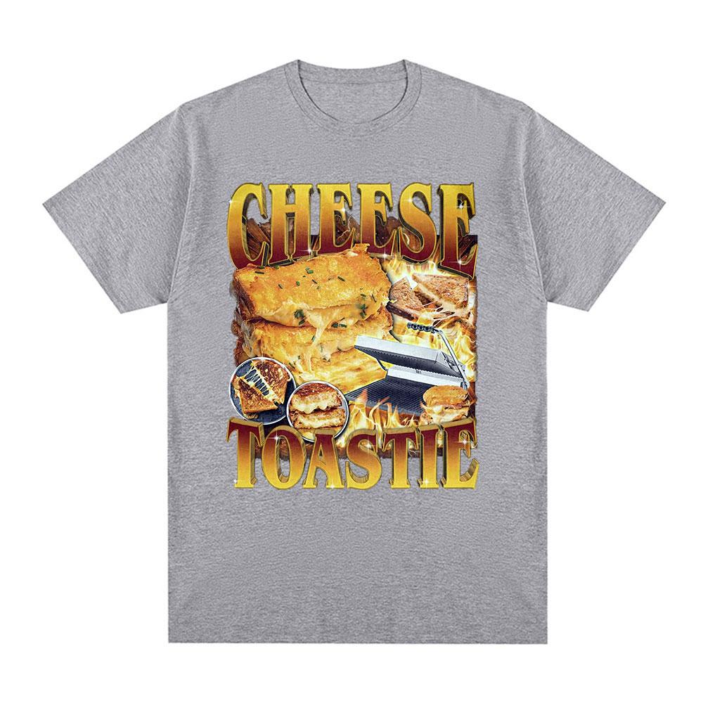Funny Cheese Toastie T-shirt Food Lovers Gift T Shirts Men Women Cotton Casual O-Neck Short Sleeve Oversized T-shirts Streetwear