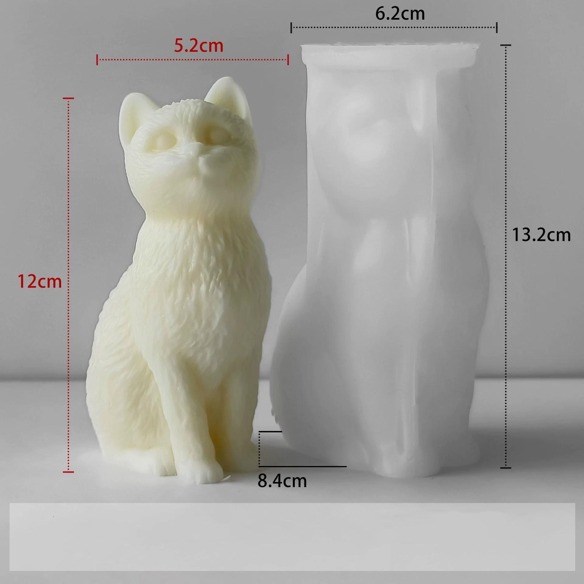 

3D Кошка Свеча Силиконовая Форма Сделай Сам Котенок Гипсовая Декорация Ароматическая Свеча Украшение Форма