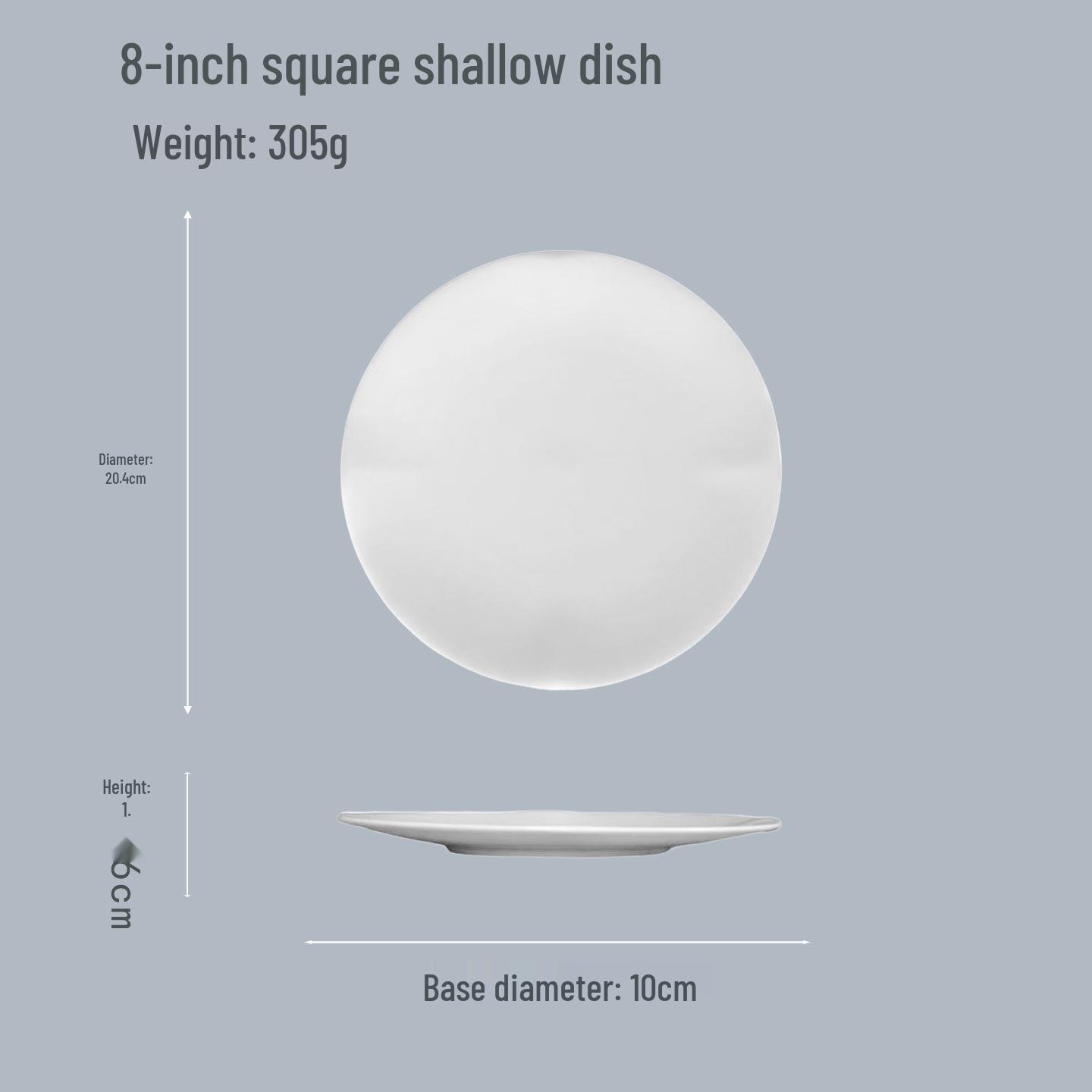 Customizable Pure White Bone China Steak Plate - Elegant Ceramic Dish for Home & Restaurant