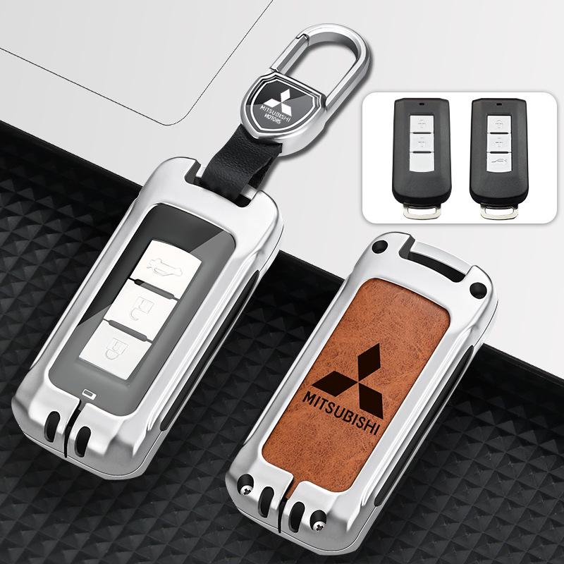 Genuine Leather Key Case for Mitsubishi Outlander, ASX, Eclipse Cross, Pajero