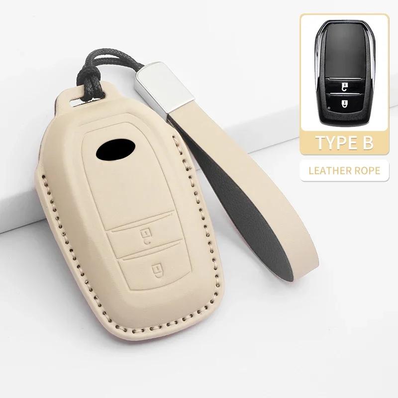 2/3 Tasten Auto Schlüsselhülle Schale Fob für Toyota Prius Camry Corolla CHR C-HR RAV4 Land Cruiser Fernbedienung Schlüsselanhänger PU Zubehör