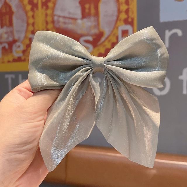 Women Mesh Sheer Hairpin Satin Bowknot Hair Clip Fashion Korean Solid Hairpin Ribbon Barrettes Duckbill Clip Hair Accessories