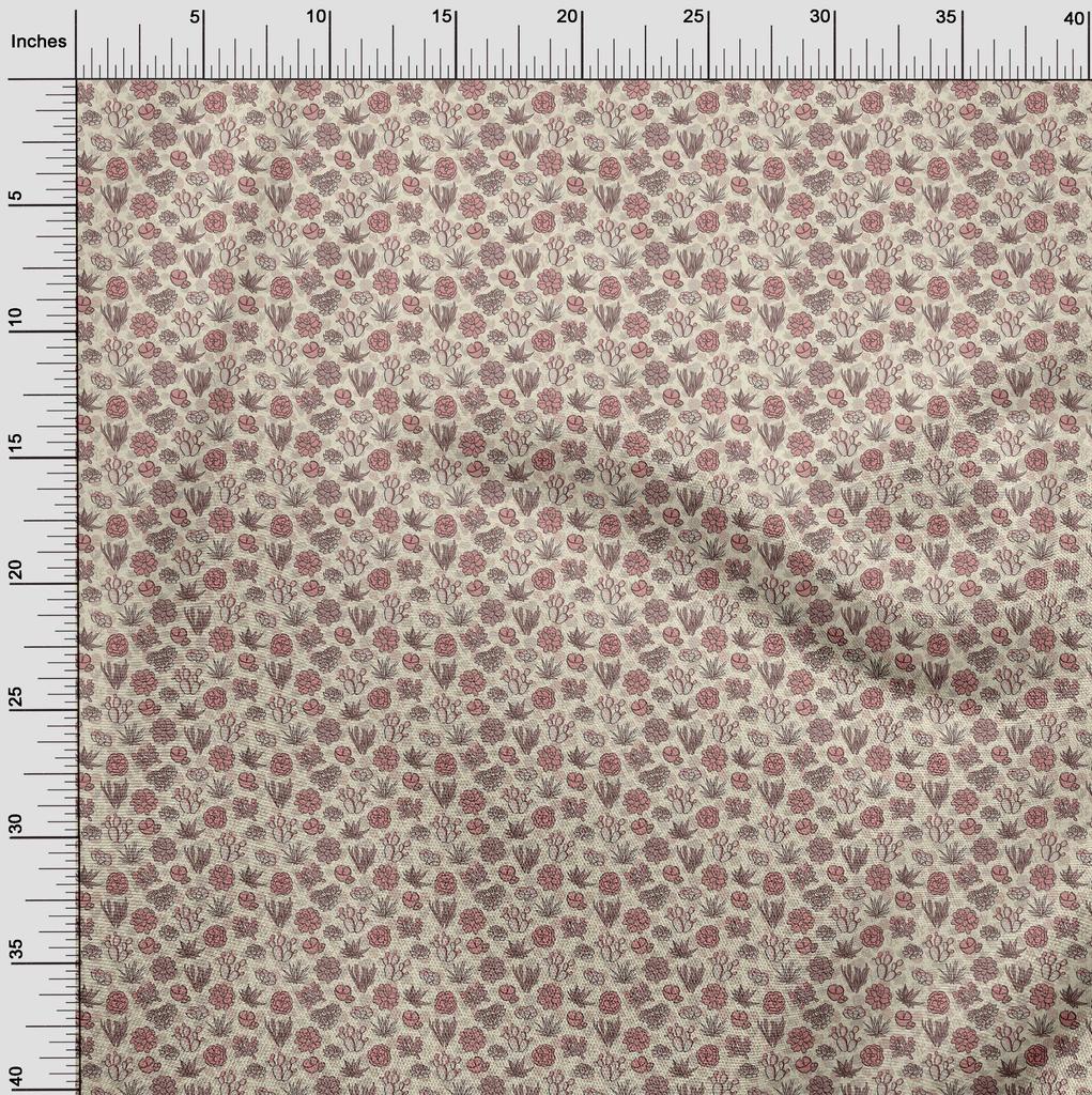 oneOone Georgette Viscose Dusty Pink Fabric Cactus Craft Projects Decor Fabric Printed By The Yard 42 Inch