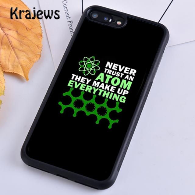 Krajews Never Trust An Atom Cool Science Phone Case For iPhone 14 5s 6s 7 8 Plus X XR XS 11 12 13 Pro Max Samsung S21 S22 Ultra