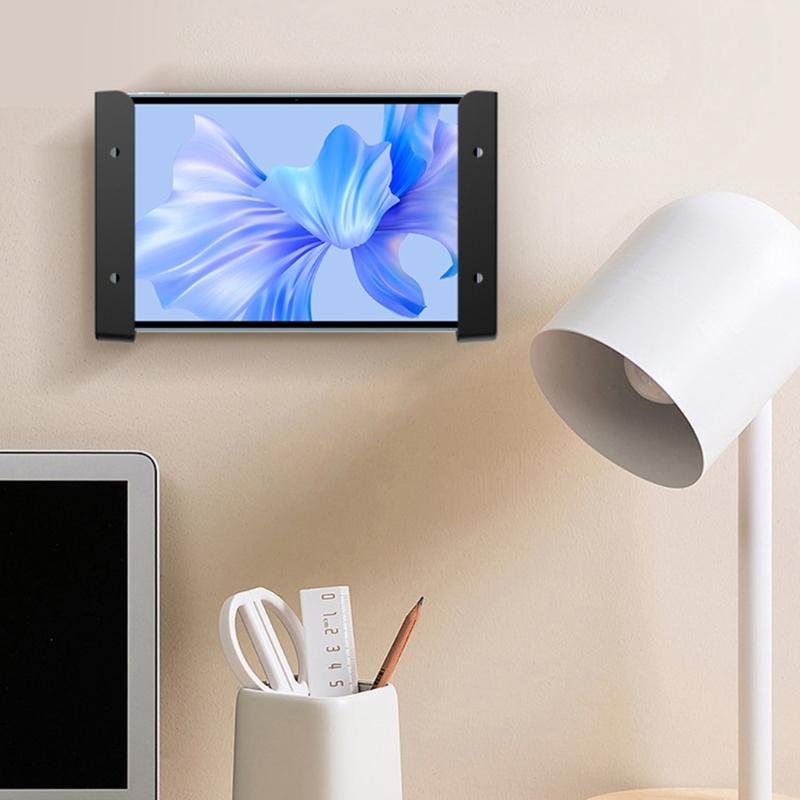 Multipurpose ABS Notebook Holder Kit, Secure Wall or Desk Mount Strong Metal Support for Laptop Tablets