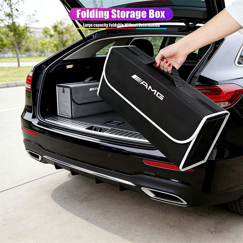 AMGHigh-Capacity Felt Cloth Car Trunk Storage Box Accessories Decal For Mercedes Benz AMG GLC W203 W206 W220 W205 W211 W212 W201 FF73