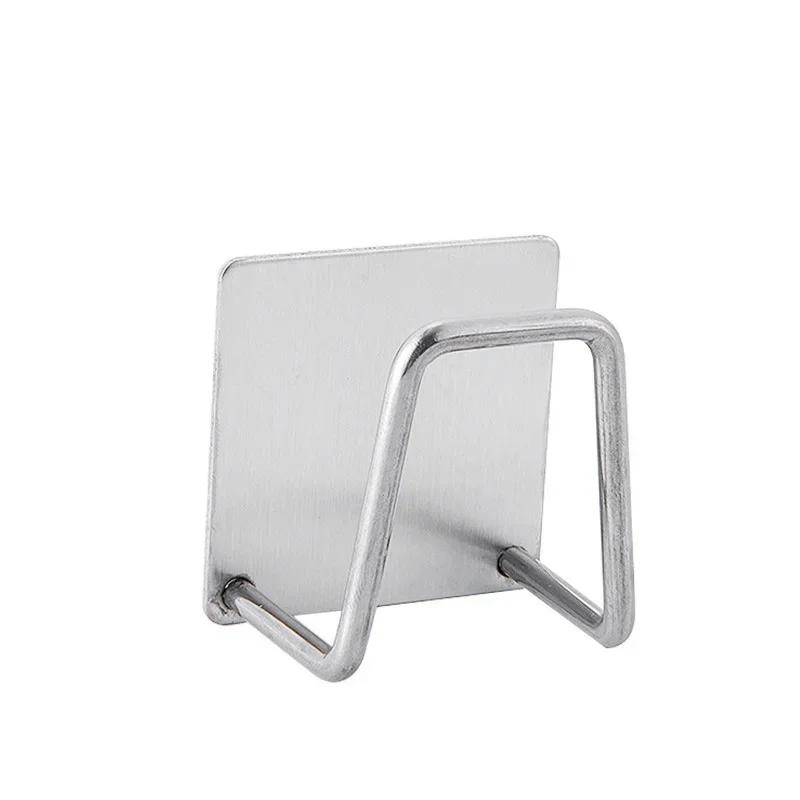 1-4pcs Sponge Holders Stainless Steel Sink Drain Drying Rack Bathroom Sponge Holder Wall Hooks Storage Holders Kitchen Gadgets