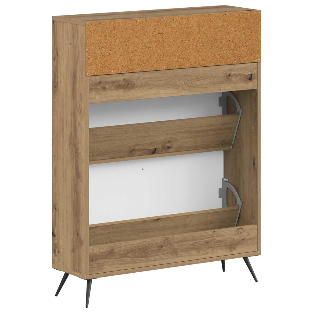 Shoe Cabinet BREDA 78 X 24 X 103 Cm Engineered Wood Artisan Oak