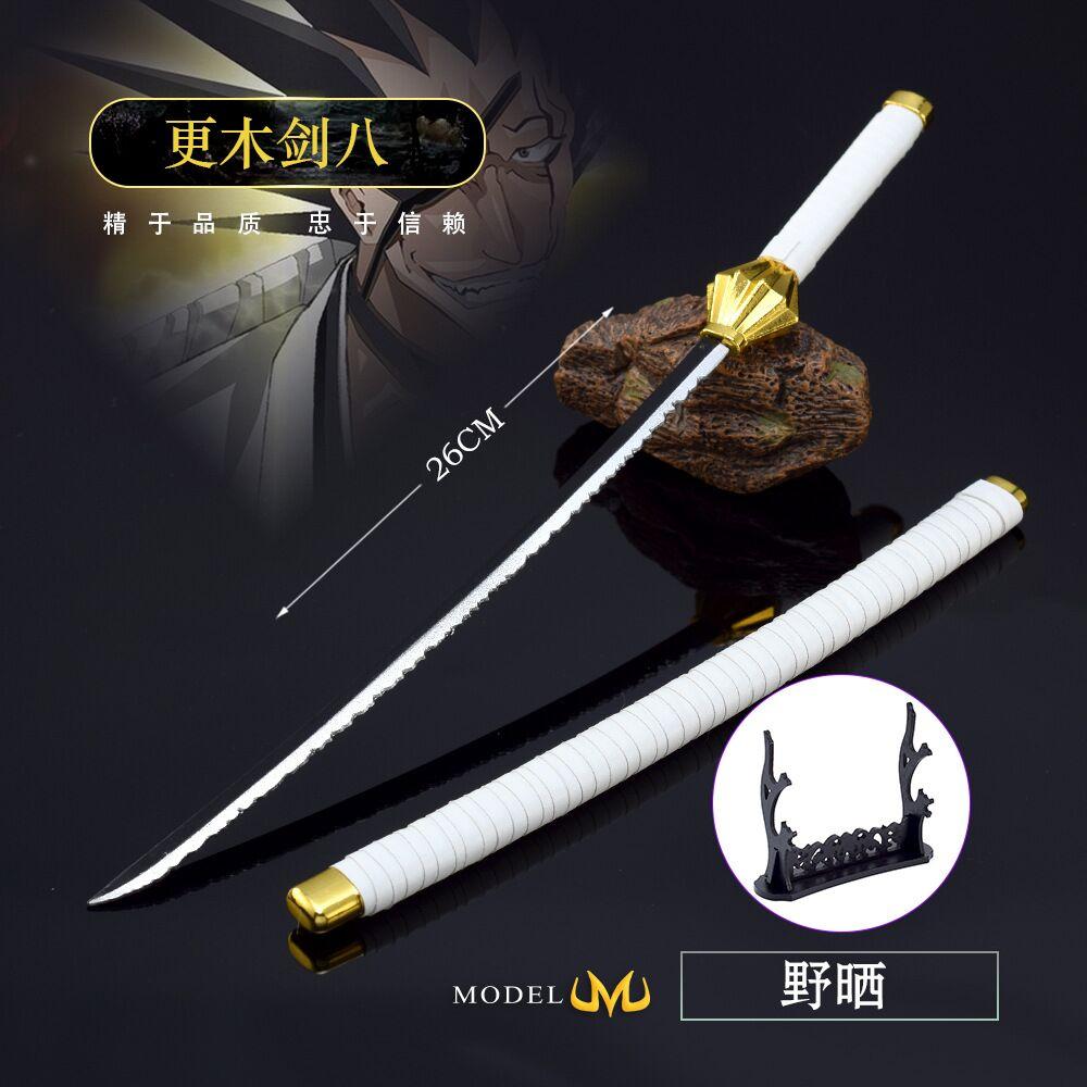 26cm Anime Weapon Kurosaki Ichigo Ban Kai Zangetsu Katana Cos Prop All Metal Samurai Swords Toy Knife Model Ornaments Gifts