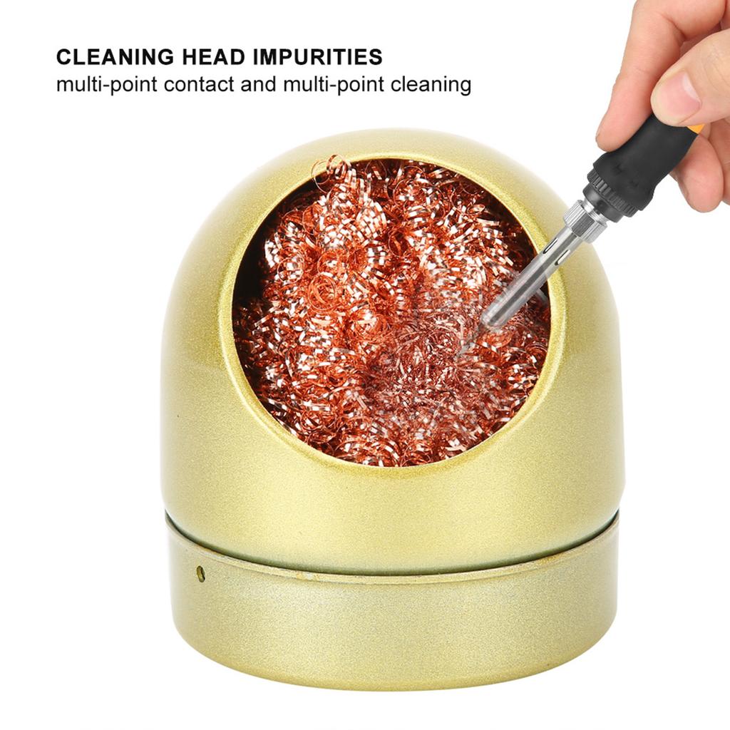 Soldering Iron Tip Cleaner Welding Nozzle Cleaner Metal Wire Balls with BaseGold