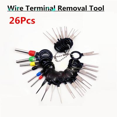 26 Pièces Outil de Retrait de Cosses de Fil de Voiture Extracteur de Broches d'Connecteur de Câblage Outils Tireurs