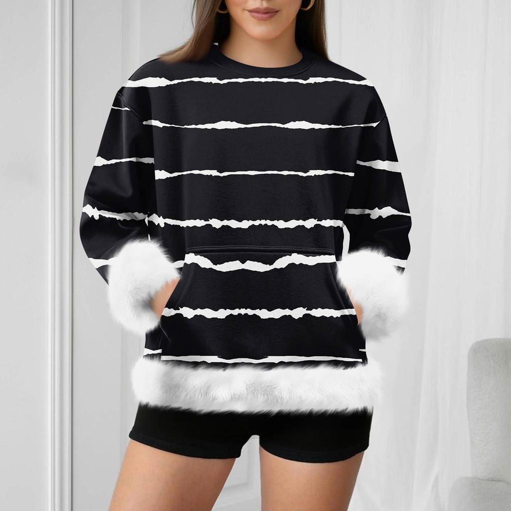 Women's Casual Fashion Retro Print Long-Sleeve Sweatshirt