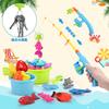 Qizebaby Water Play Toys Fishing Sand Play Game Bath Toy Sandbox Set Sand Play Toy Water Play Bucket Set Magnetic Fishing Toy Colorful Outdoor Play