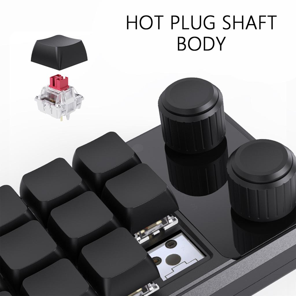 Programmierbare mechanische Mini-Gaming-Tastatur mit 12 Tasten, Doppelknöpfen und RGB-Beleuchtung, Typ-C-Kabel