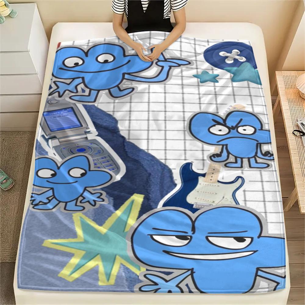 1Pc BFDI Game Print Flannel Blanket, High quality Comfortable for All Seasons, Home Decor, Warmth and Comfort, Perfect for Christmas Gifts 08