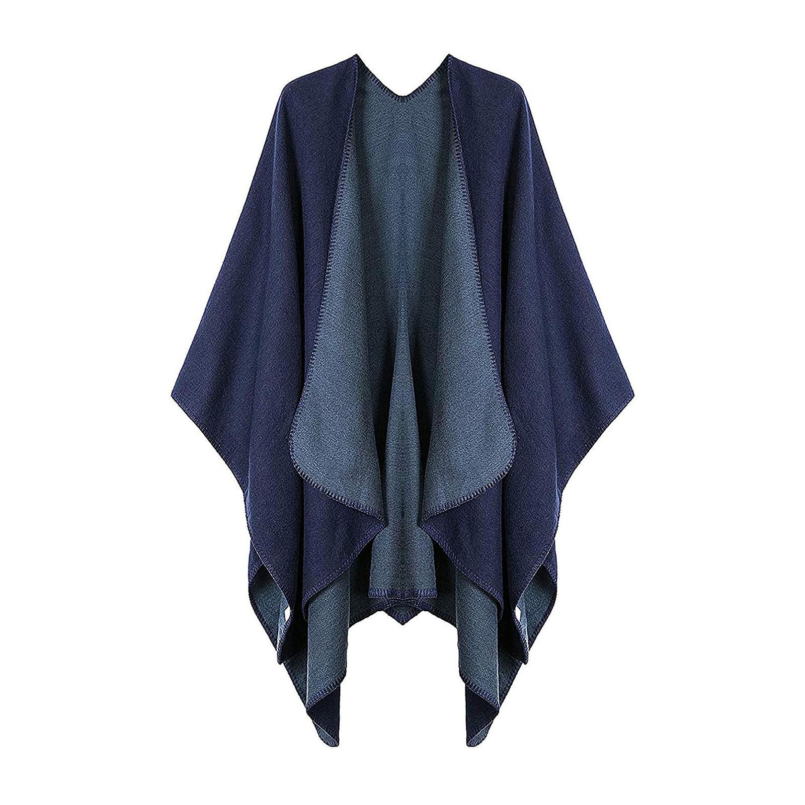 

Женское зимнее теплое одеяло с принтом большого размера, накидка, шаль, кардиганы One Size тёмно-синий