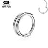 Titan-Hoop-Clicker-Set Helix Tragus Septum Conch Vertikal Anatomie Stack Nase Lippenring Scharnier Segment Piercing Körperschmuck