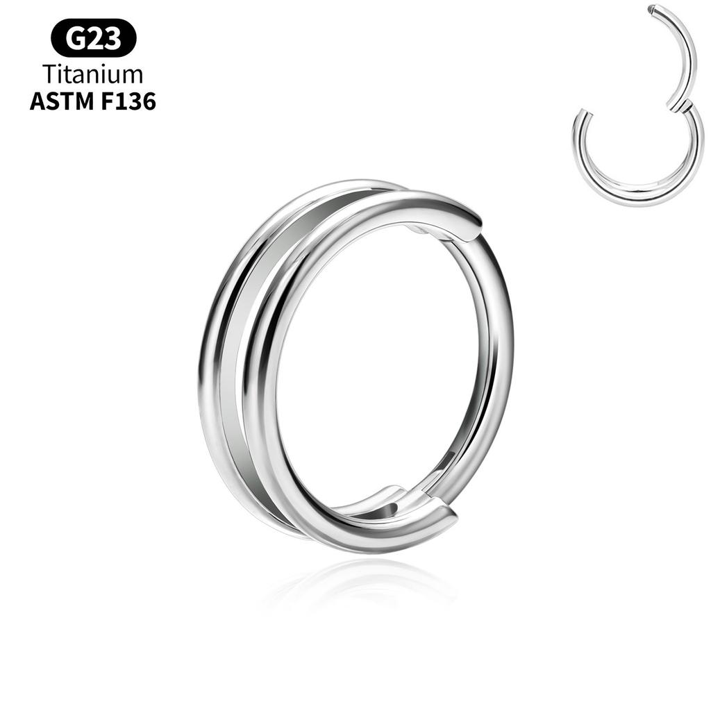 Titan-Hoop-Clicker-Set Helix Tragus Septum Conch Vertikal Anatomie Stack Nase Lippenring Scharnier Segment Piercing Körperschmuck