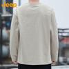 Jeep Men's Long Sleeve T-Shirt Autumn Winter Solid Color Casual Loose Base Shirt Trendy Top Khaki XL