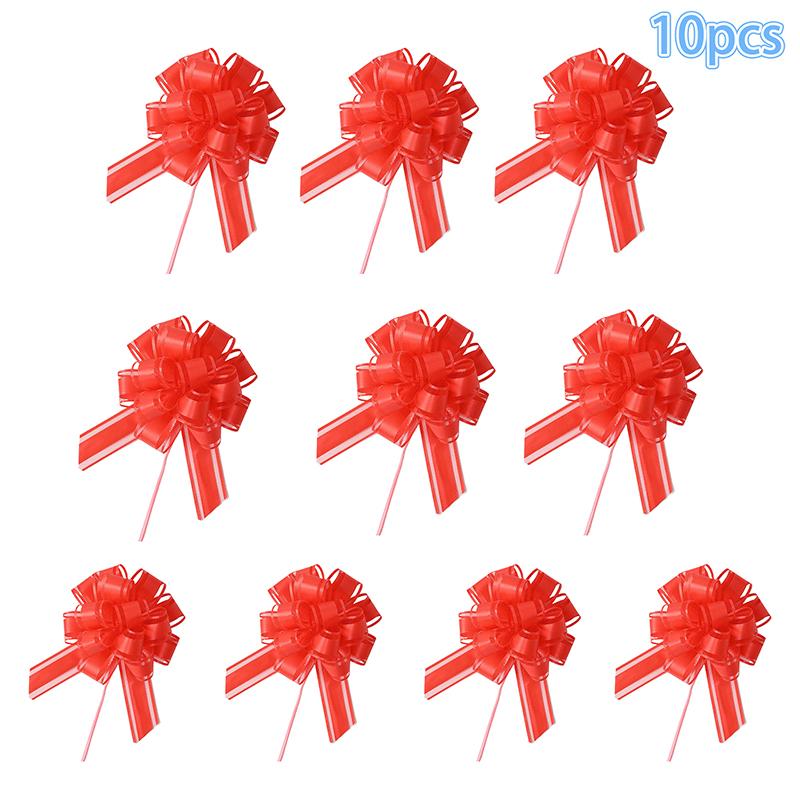 

10 Бантов для упаковки подарков, День отца День матери День рождения Лента для упаковки подарочной коробки, Аксессуары для сборки подарочной коробки красный