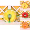 Entzückendes U-förmiges Nackenkissen mit Schaumstoffpartikeln und Plüsch-Fruchtdesign, perfekt für Reisekomfort