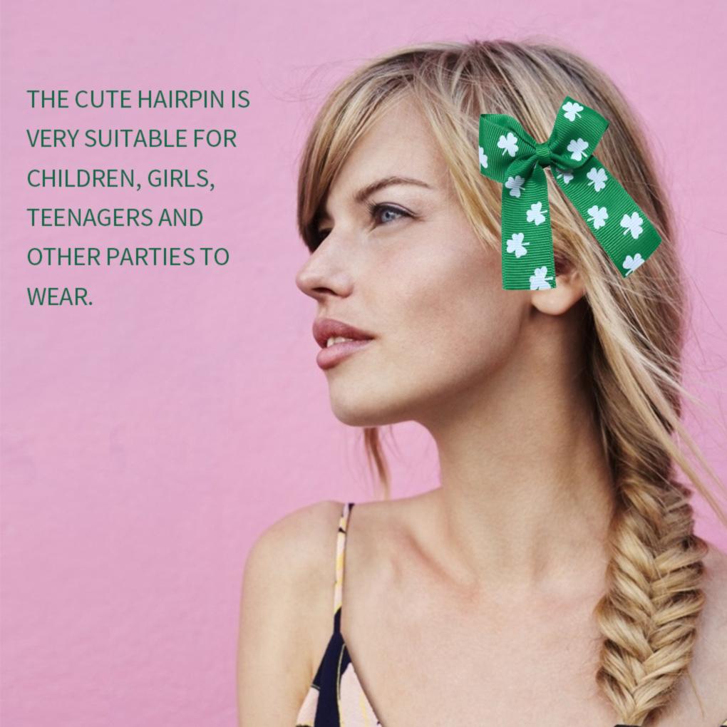 St. Patrick's Day Haarnadel Schleife Band Grün Haarspange Geschenk Party Accessoire für Mädchen Kinder Frauen