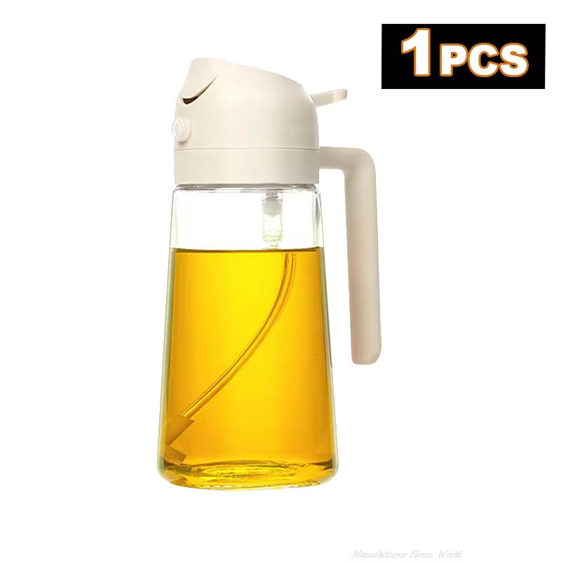 2-In-1 16oz Oil Sprayer for Cooking Olive Oil Spray Bottle 500ml Plastic Oil Dispenser for Kitchen Barbecue Salad Cooking Baking