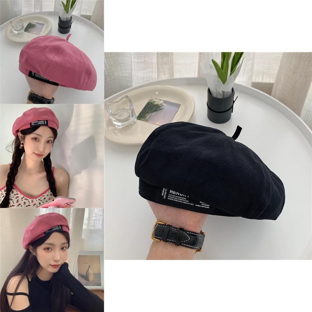 Retro-inspired Breathable Beret For Women In Rose Black Beige Khaki Versatile Cap