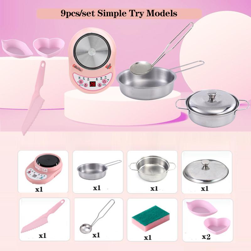 Children s Mini Kitchen Complete Cooking Girl Small Kitchen Set Children s Puzzle Play House Toys Real Cooking Food Set For Kids