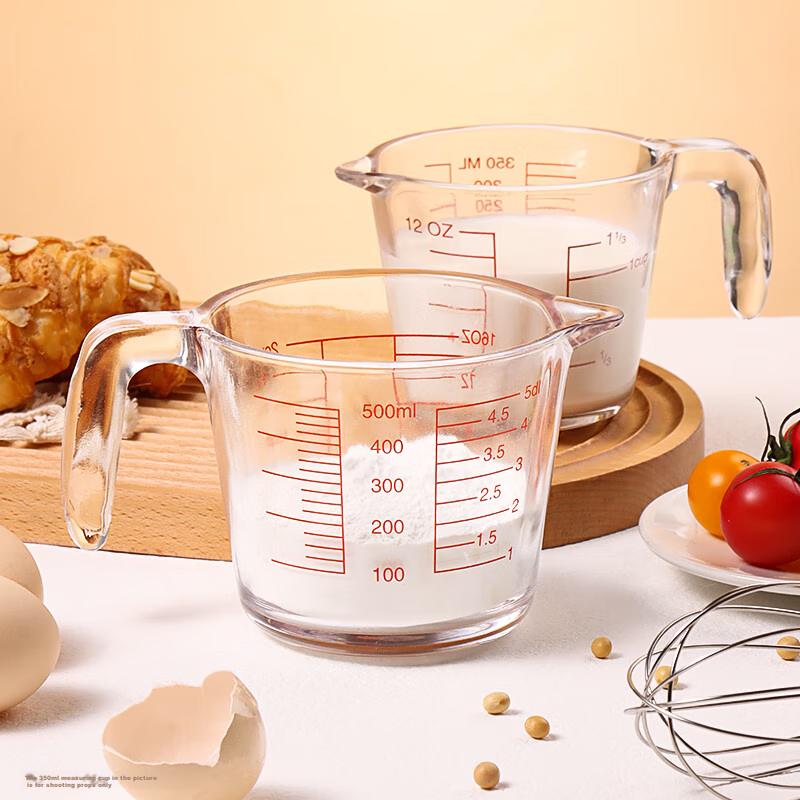 Baijie Measuring Cup, Food-Grade Glass Measuring Cup, 500ML, Graduated Cup, Egg Liquid Filter Measuring Cup, Baking Filter Measuring Cup, Milk Cup