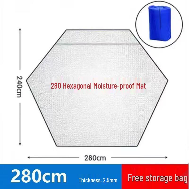 OEING Outdoor Hexagonal Double-Layer Picnic Mat 2.8m x 2.4m
