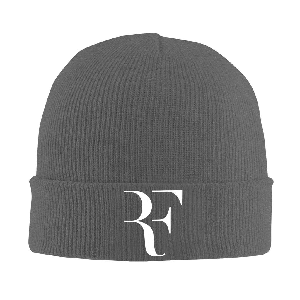 New RF Roger Logo Beanie For Unisex Women Winter Knitted Skull Cap