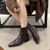 Pointed high-heeled Korean small ankle boots women's boots, new thick-heeled short boots in autumn and winter 2025, femininity, short tube is not tire