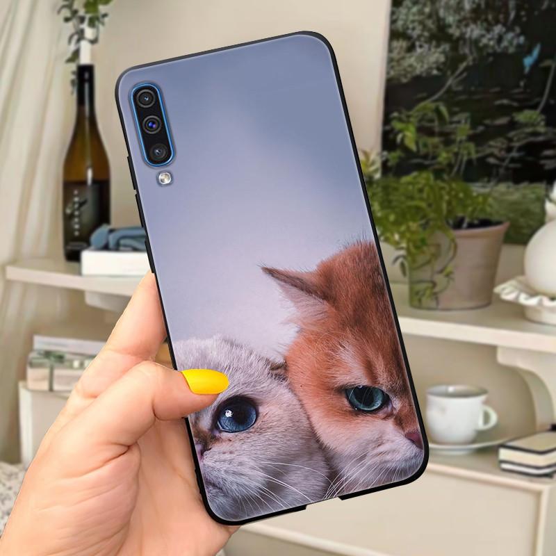 Phone Case For Samsung Galaxy A30s A50 Case Cute Silicone Black Back Covers on For Coque Samsung A50 s A50s A 30s Cover Bumper