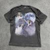 Peregrine Falcon Full Moon Shirt, Dark Sky Birds Graphic Tee, Wildlife Raptor Tshirt
