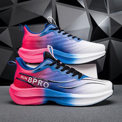 Guochao Youth Ultra-light Fly-woven Mesh Breathable Racing Running Shoes Men's and Women's Shock-absorbing Popcorn Soft-soled Sports Shoes