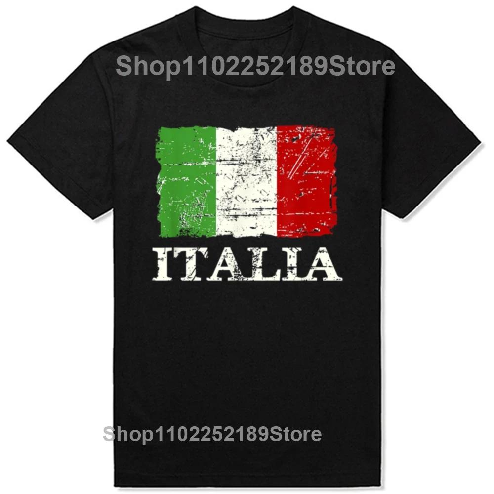 Funny Italy Flag T Shirts Summer Graphic Cotton Streetwear Short Sleeve Heart Italian Flag Birthday Gifts T-shirt Mens Clothes