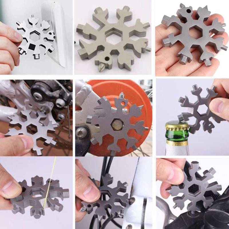 18 in 1 Stainless Steel Snowflake Multi-tool Screwdriver Wrench Spanner