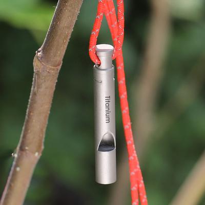 Ultralight Titanium Emergency Whistle with Cord Outdoor Survival Camping Hiking Exploring Camping Whistle