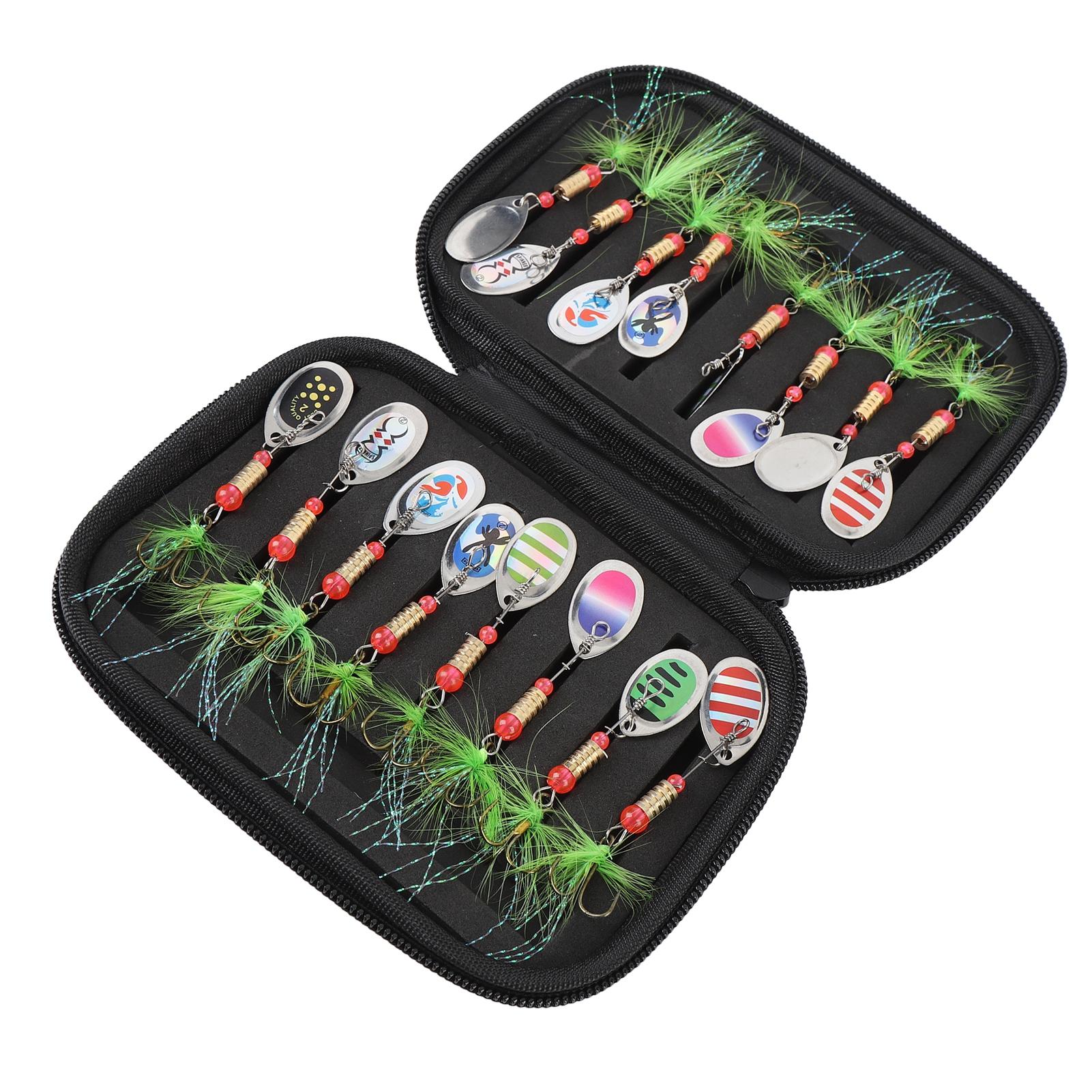 

16 шт. Рыболовные приманки Металлическая рыболовная приманка Спиннербейт с тройным крючком для форели, окуня, для пресной воды