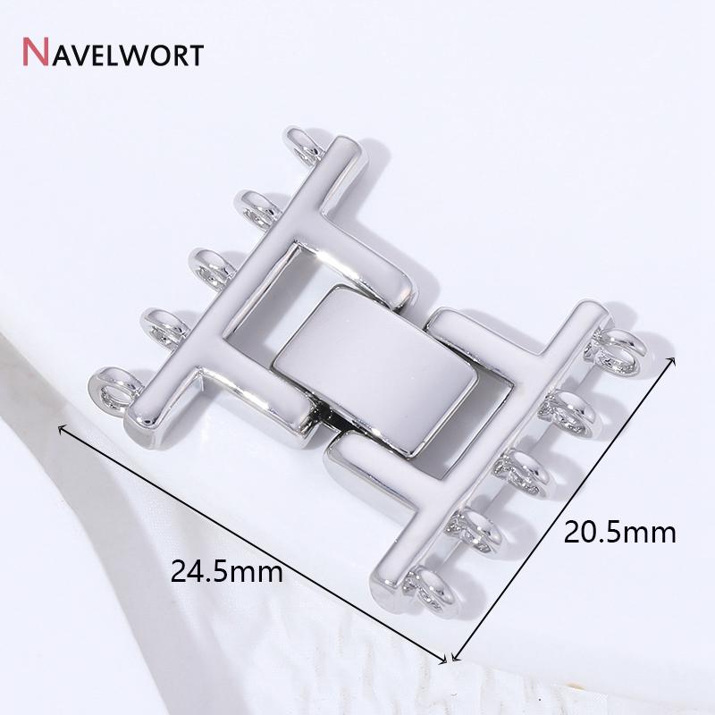 18K Gold Plated Brass Square Connector Clasps Pearl Clasps Fastener For Bracelet Necklace Making Accessories Jewelry Materials