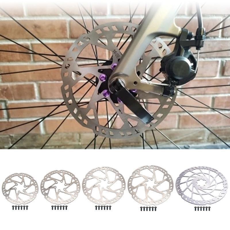 140/160/180/203/220mm Stainless Steels Disc Brake Rotor with Screws Bicycles Disc Brake Rotor for Road Bike, Mountain Bike