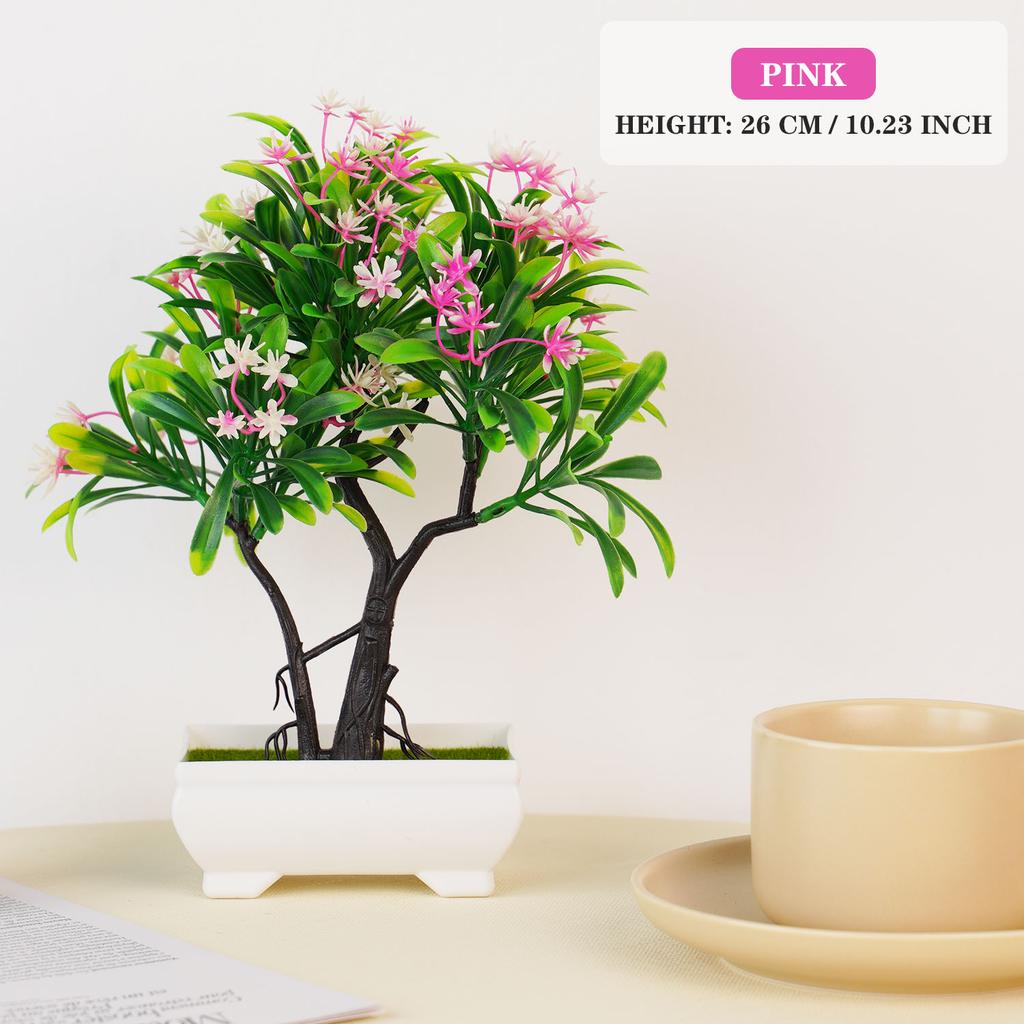 Künstliche Pflanzen Bonsai Kleiner Baum Topf Kunstpflanze Blumen Topfpflanzen Ornamente für Zuhause Zimmer Hotel Garten Tisch Offizielle Dekoration
