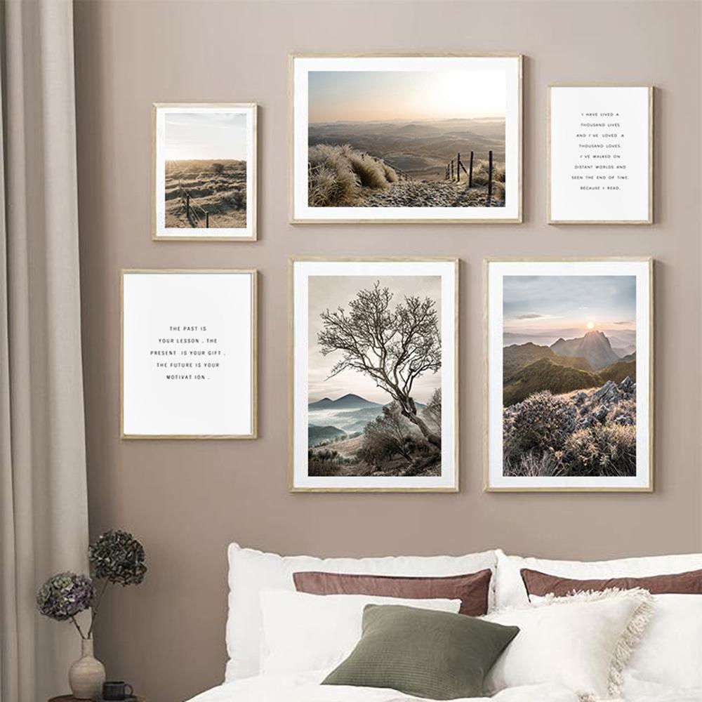 Forest Scenery Poster Prints Nature Landscape Sunlight Grassland Canvas Painting Wall Art Picture for Home Decor Painting Art