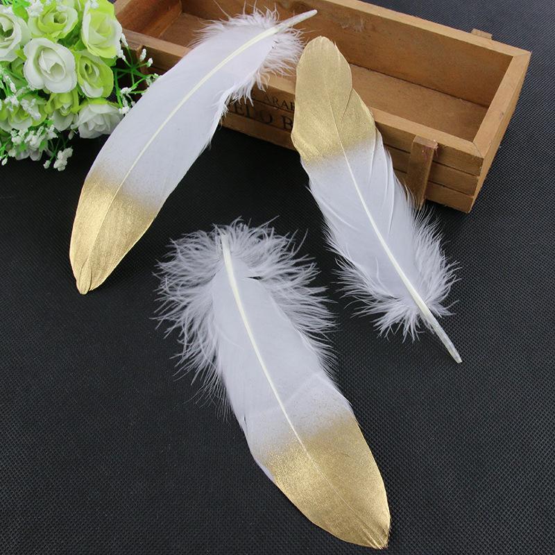 50Pcsdy Handmade Feather Two-Color Gradual Change Feather Jewelry Accessories Clothing Accessories Feather
