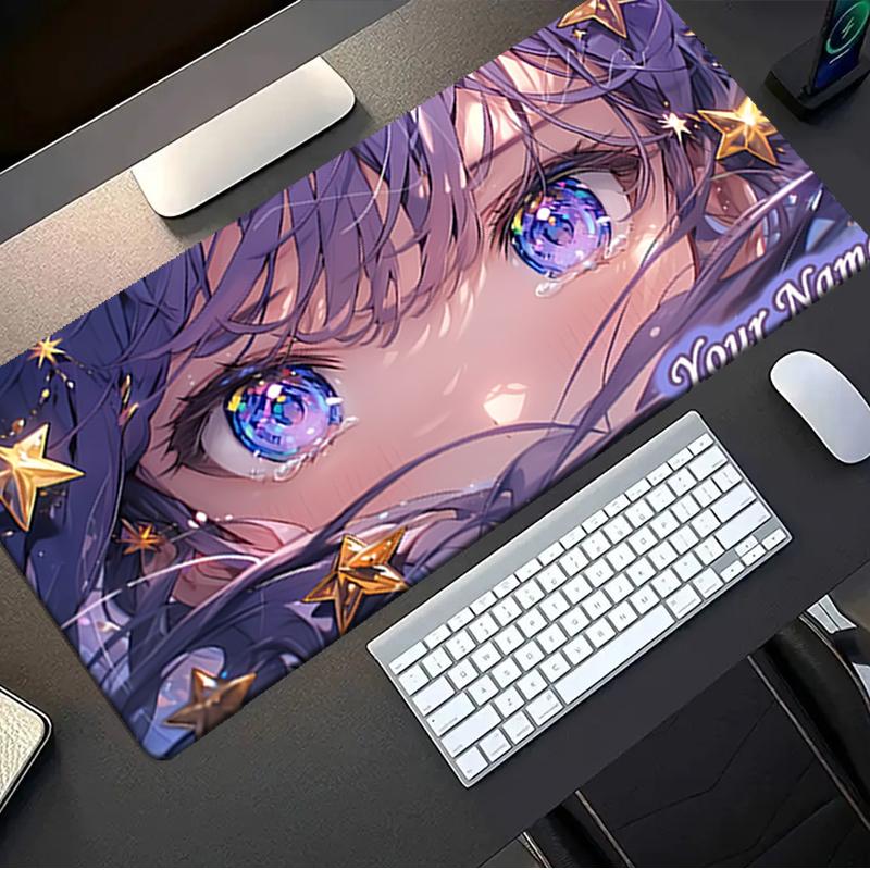 1PC Custom Name "Starry Night Fantasy" Mouse Pad, Keyboard and Mouse Desk Pad, for Computer Notebook  Birthday Gift For Any Room Or Office