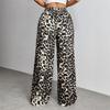 2026 Neue lässige Hose mit Leopardenmuster für Damen, lockere Passform, elastischer Bund, bedruckte Wide-Leg-Hose