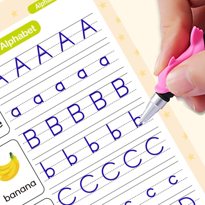 4 Stück Magisches gerilltes Schreibübungsheft Kalligrafie-Übungsbuch Für Vorschulkinder Schreibfähigkeiten Üben
