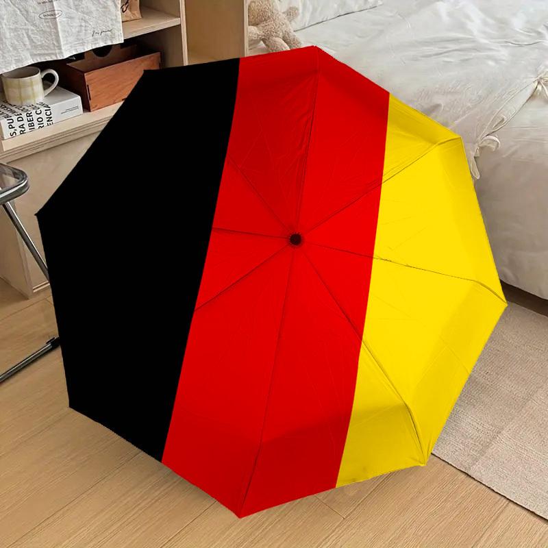 1PC Black Red Yellow Flag Automatic Open/Close Umbrella Compact Folding Umbrella with 8-Rib Shaft Lightweight Esign, Highquality Fabric1209A